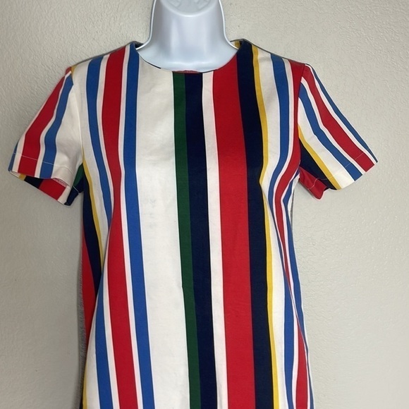 Marni Short Sleeve Multicolored Striped Dress Jersey Back Size 14 - Picture 3 of 13